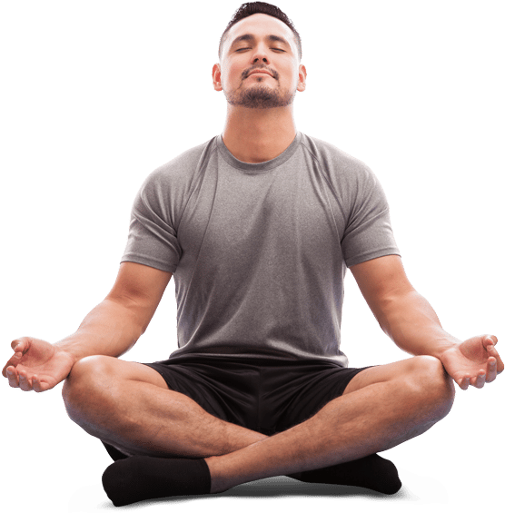 man meditating relaxation
